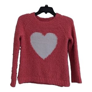 𝅺ASPEN Kids Fuzzy Heart sweater Medium (10-12)
